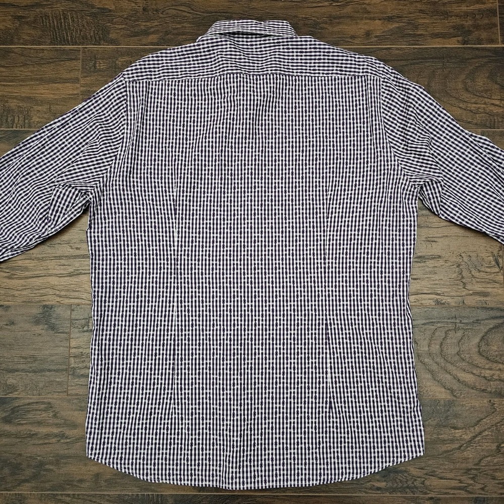 Hugo Boss Mens XL Purple Microcheck Textured Shirt  Preppycore Designer Business - Picture 4 of 10